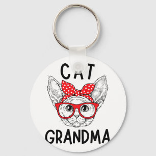 Grandma Devon Rex Cat Lovers Cat Nana Mother's Day Keychain