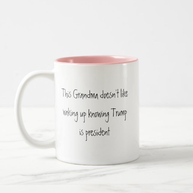 Grandma Doesn't Like Trump Two-Tone Coffee Mug (Left)