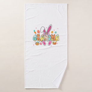 Grandma Easter Grandma Coquette Bunny Ears Eggs Ba Bath Towel