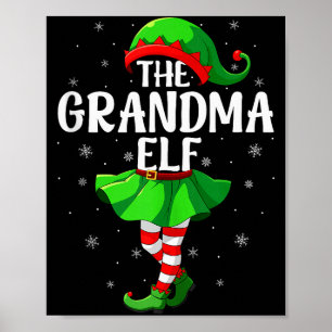 Grandma Elf Christmas Girls Women Elf Squad Xmas F Poster