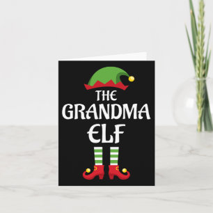 Grandma Elf Family Matching Group Christmas  Card