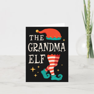 Grandma Elf Family Matching Group Christmas Grandm Card