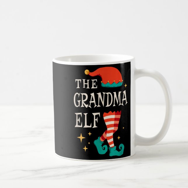 Grandma Elf Family Matching Group Christmas Grandm Coffee Mug (Right)
