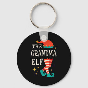 Grandma Elf Family Matching Group Christmas Grandm Keychain