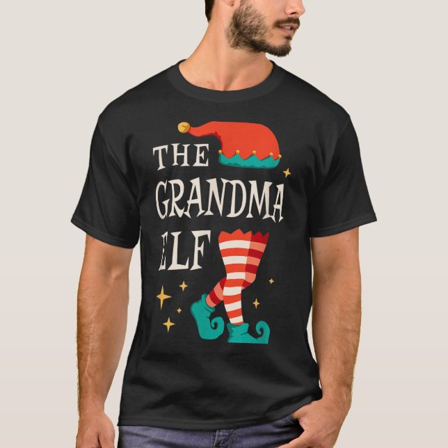 Grandma Elf Family Matching Group Christmas Grandm T-Shirt (Front)