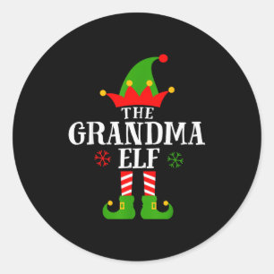 Grandma Elf Funny Matching Family Christmas Pajama Classic Round Sticker