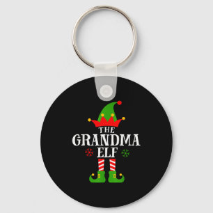 Grandma Elf Funny Matching Family Christmas Pajama Keychain