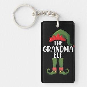 Grandma Elf Matching Family Group Christmas Party  Keychain