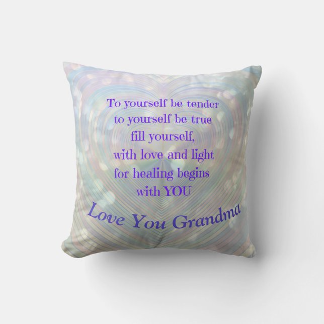 Grandma Encouragement Throw Pillow (Front)