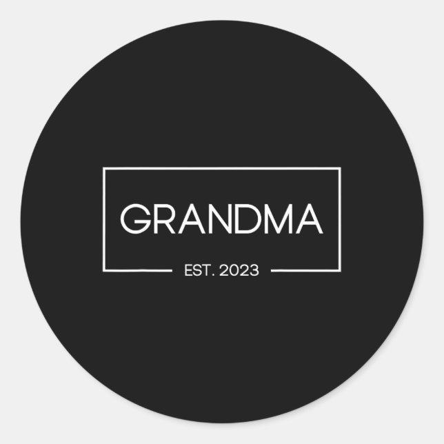 Grandma Est 2023 New Grandmother First Time  Classic Round Sticker (Front)