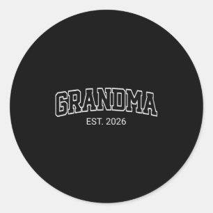 Grandma Est. 2026 1st Time Grandmom To Be Baby Ann Classic Round Sticker