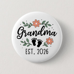 Grandma Est 2026 - Pregnancy Announcement  2 Inch Round Button