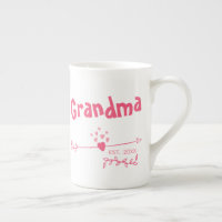 Grandma Est 20xx Pink Hearts and Arrows