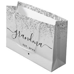 Grandma Est Glitter Confetti Custom Grandma Gifts Large Gift Bag