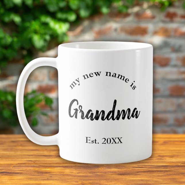 Grandma Est Year Black Grandbaby Announcement Coffee Mug (Creator Uploaded)