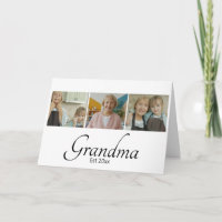Grandma Est Year Custom 3 Photo Collage Gift