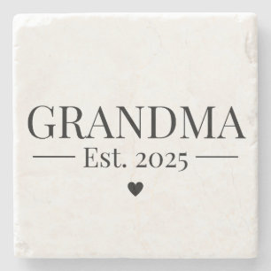 Grandma Established 2025 Stone Coaster