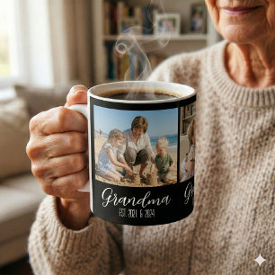 Grandma Established 3 Photo Grandparent's Day Coffee Mug