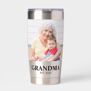 Grandma Established Bold Black 2 Photo Insulated Tumbler