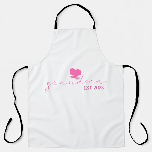 Grandma Established Grandmother Gift Apron (Front)