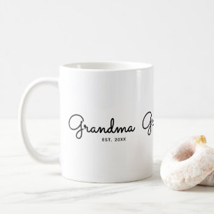 Grandma Established Minimal Black Script  Coffee Mug