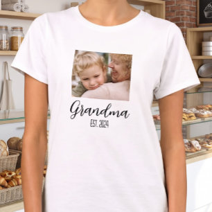 Grandma Established Minimalist Black Script Text T-Shirt