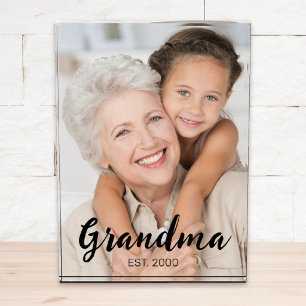 Grandma Established Modern Script Photo Block
