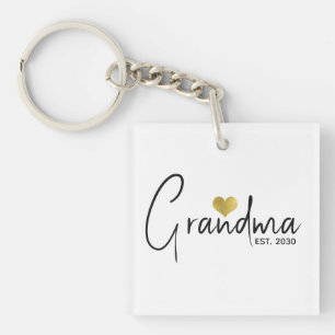 Grandma Established New Grandma Gift  Keychain