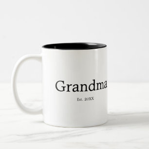 Grandma Established New Grandma Gift Two-Tone Coffee Mug