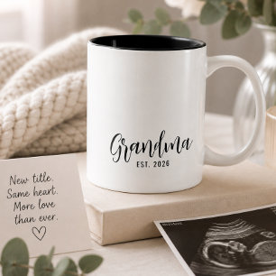 Grandma Established New Grandma Gift  Two-Tone Coffee Mug