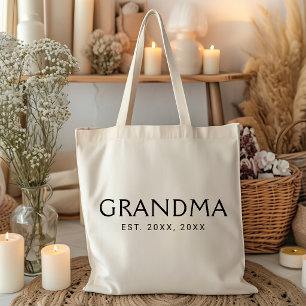 Grandma Established New Grandparent Gift Tote Bag