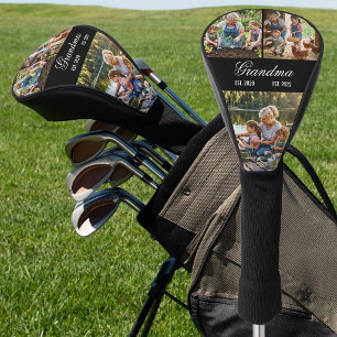  Grandma Established Photo Collage Keepsake Golf Head Cover