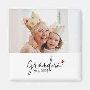 Grandma Established Photo Gift Magnet
