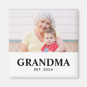 Grandma Established Photo Gift Magnet