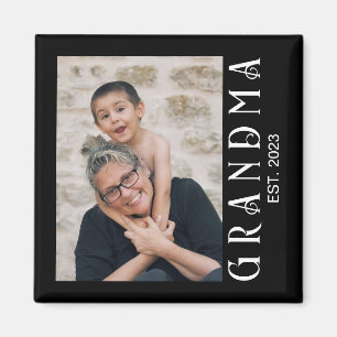 Grandma Established Photo Gift Magnet