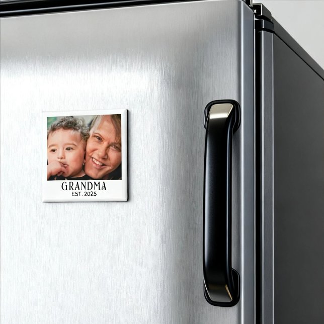 Grandma Established Photo Gift Magnet (Creator Uploaded)