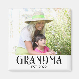 Grandma Established Photo Gift Magnet