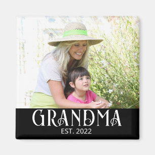 Grandma Established Photo Gift Magnet