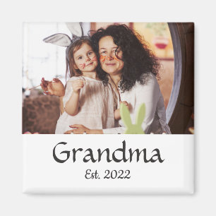 Grandma Established Photo Gift Magnet