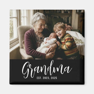 Grandma Established Photo Grandmother’s Day Magnet
