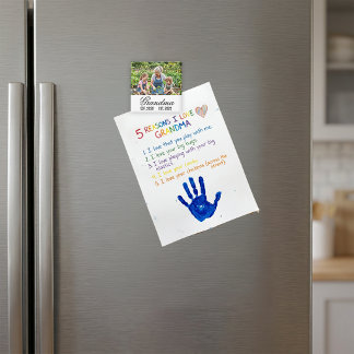 Grandma Established Photo Keepsake Magnet