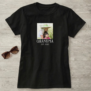 Grandma Established Photo  T-Shirt
