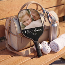 Grandma Established Photo White Script Text