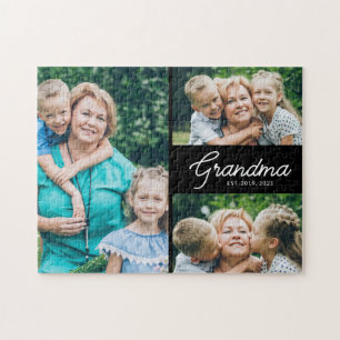 Grandma Established Script 3 Photo Jigsaw Puzzle