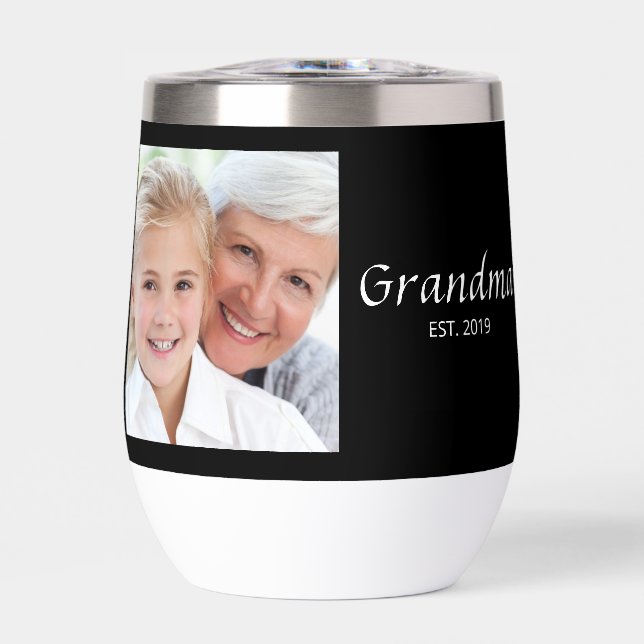 Grandma Established Script Black Photo  (Front)