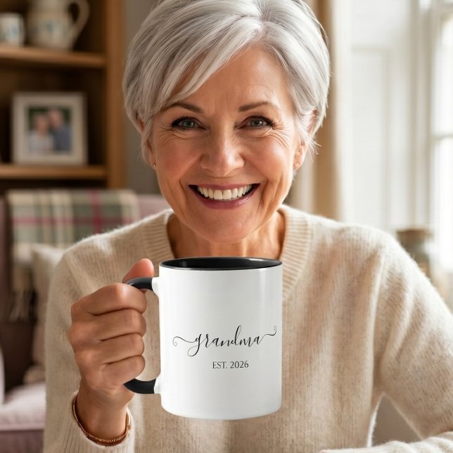 Grandma Established Script Custom Year  Mug (Creator Uploaded)