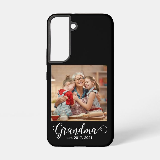 Grandma Established Script Gift Photo Samsung Galaxy S22 Case (Back)