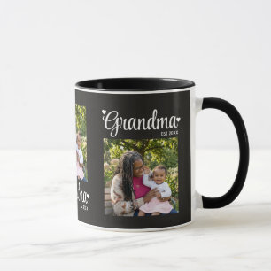 Grandma Established Script Mom Photo Gift Mug
