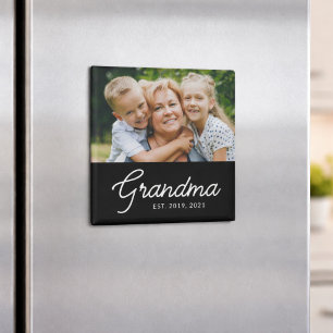 Grandma Established Script Photo Magnet