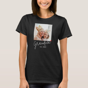 Grandma Established Script Photo T-Shirt